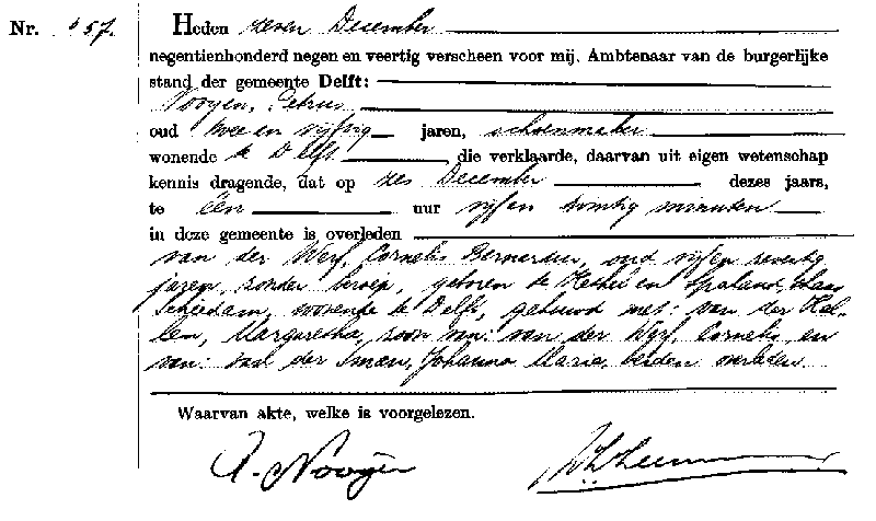 19491207 ovl akte 657 Cornelis B vd Werf ev Margaretha vd Kallen